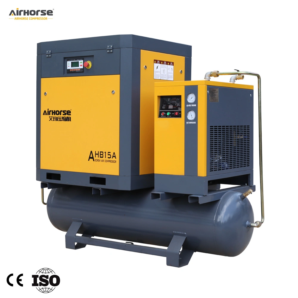 Germany Technology Industrial Silent Oil-Free Electrical Rotary Screw Air Compressor with Dryer, Air Tank and Filters